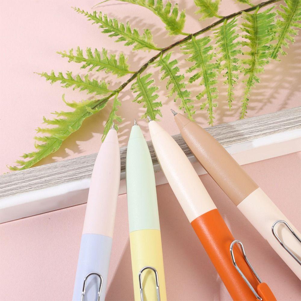 4Pcs/set Durable Cute Gel Pen Black Ink Boxed ST Pen Tip Retractable 0.5mm Signature Pen Student School Office Supplies