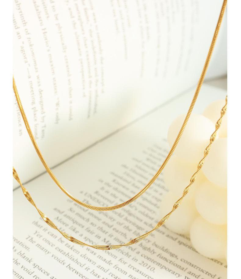 European & American Double Layer Titanium Steel Snake Chain Necklace for Women - Cold, Light Luxury, Simple, Trendy, Clavicle Chain.