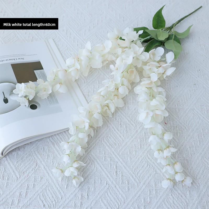 

Симуляция 3 Шелковая Ткань Вистерия Лоза Искусственный Цветок Домашнее Свадебное Украшение Высококачественный Реалистичный Цветок белый
