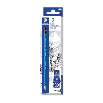 Staedtler 4H Mars Lumograph Pencils for Writing and 12 Drawing, Pencils, 100-4H12