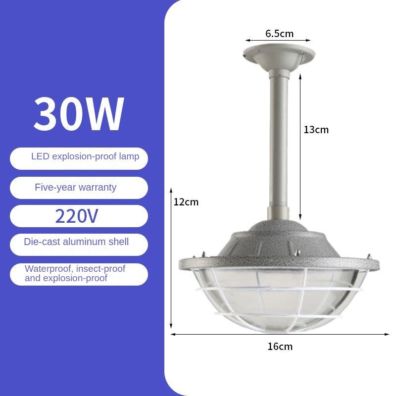

30 Вт 50 Вт 80 Вт Национальный стандарт светодиодных взрывозащищенных ламп специального потолочного промышленного освещения абажур