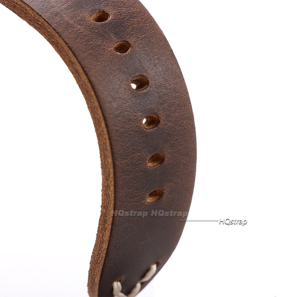 Vintage Crazy Horse Leather Watch Band Handmade Stitching Cowhide Strap for Panerai 18mm 20mm 22mm 24mm 26 Smartwatch Wristband