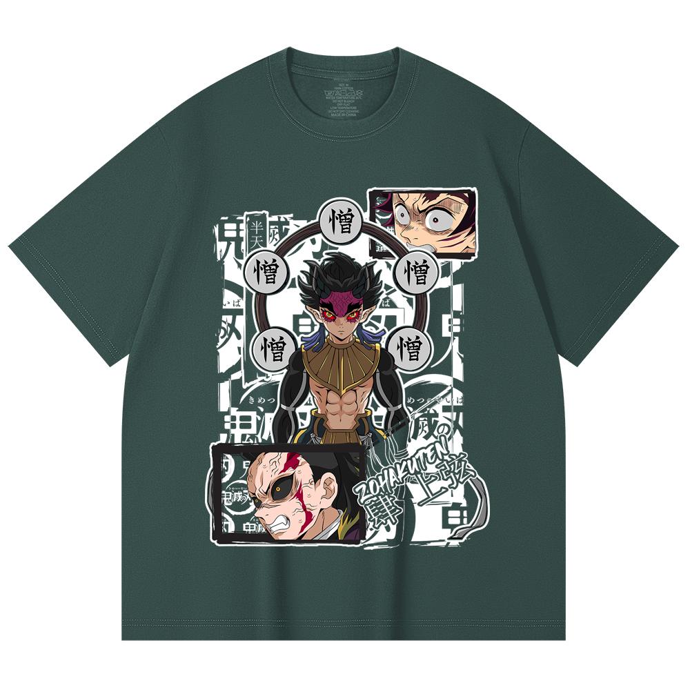 230 Gsm 100% Cotton Demon Slayer V106 Zohakuten Print Unisex Heavy Cotton T Shirt