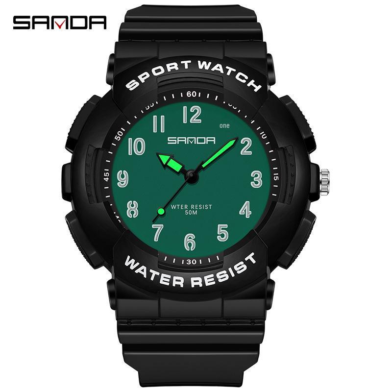 Sanda Cross-border Watches for Men, Women, and Teens - Fresh Style, Sporty Waterproof Electronic Quartz Watches, Fashionable for Students