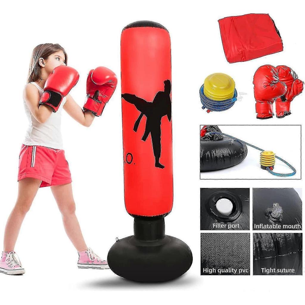 Punching Bag For Kids. Inflatable Boxing Bag . Kids Boxing Practice Set . Instant Rebound