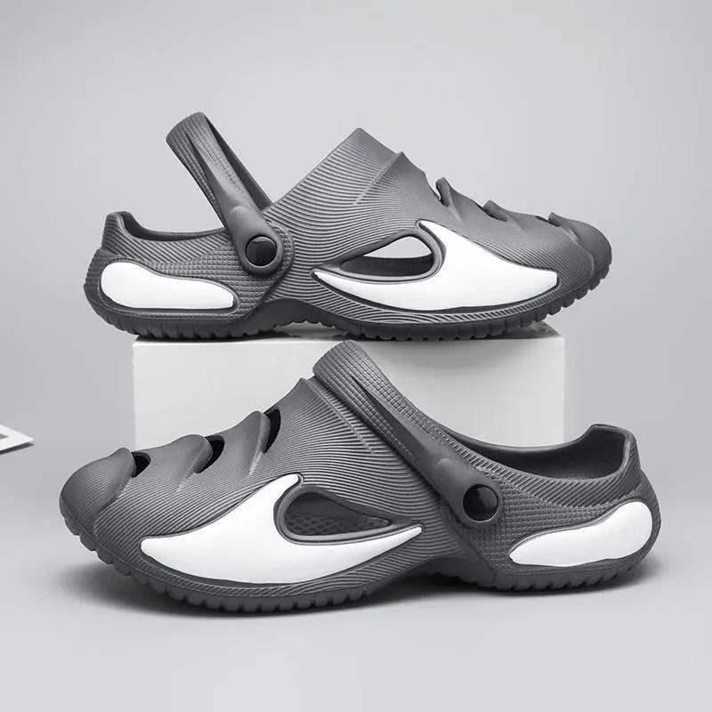 

Beach Men s Shoe Slides Bound Head Hole Platform Comfortable Adult Designer Luxury 2026 Style Mascullino Fashion Male Slipper 45