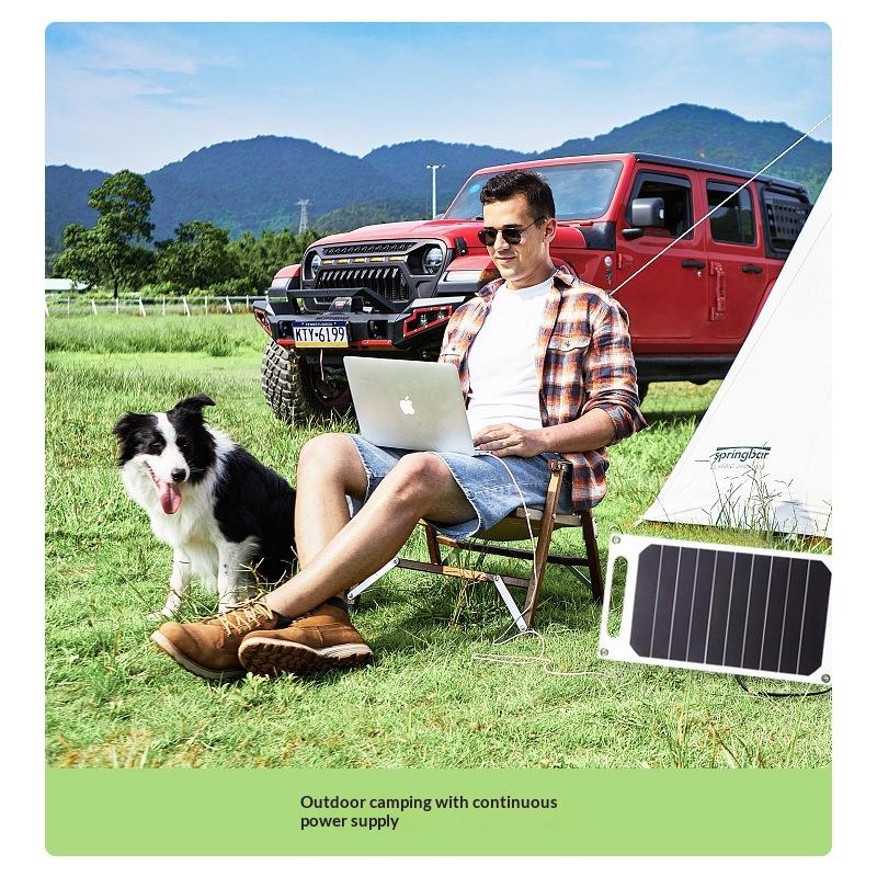 10W 5V Solar Panel Waterproof Portable Dual Usb Charger Outdoor Camping Solar Power Bank Battery Charging Plate