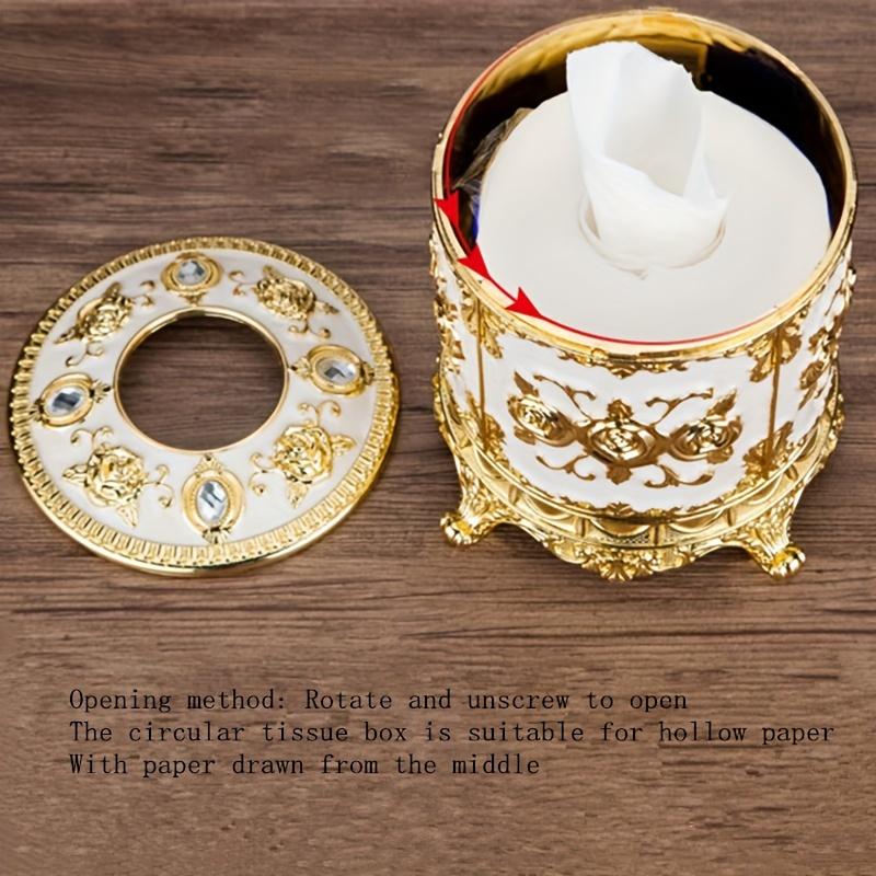 2pcs Elegant European-Style Round Tissue Box Holder - Rotating, Unscrew Design for Easy Access - Perfect for KTV, Bars, Hotels & Restaurants