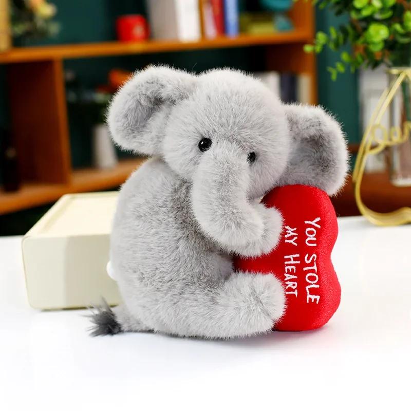 Tegneserie Elefant / Gris Holder Hjerte Plysjleker Søt Myk Nydelig Kosedyrpute Baby Berolige Dukker Bursdag Festival Gave