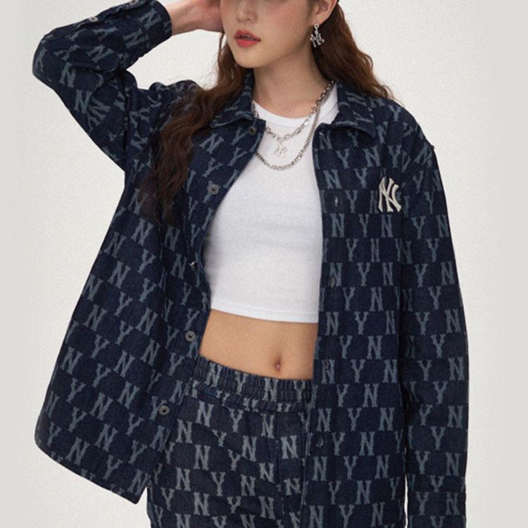 MLB Old Flower Shirts Unisex Dark Blue Lapel Moderate Other 3AWSN4014-50BLD