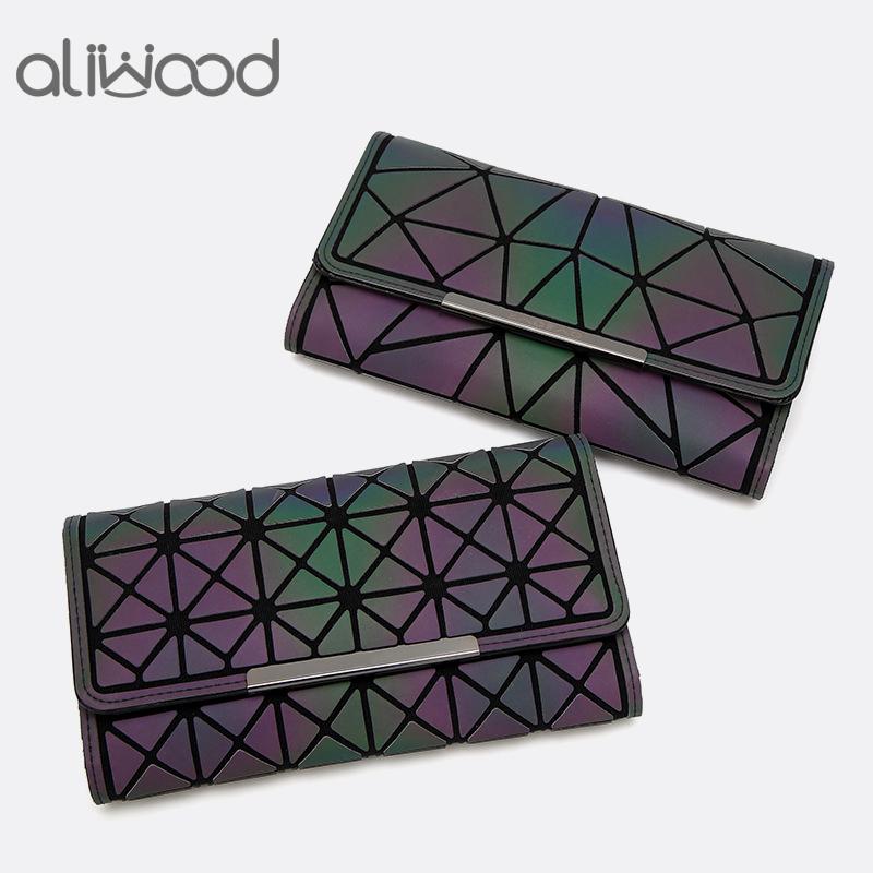 Portafoglio da donna di marca Pochette Borsa lunga luminosa Borsa per carte da donna Borse femminili geometriche di moda