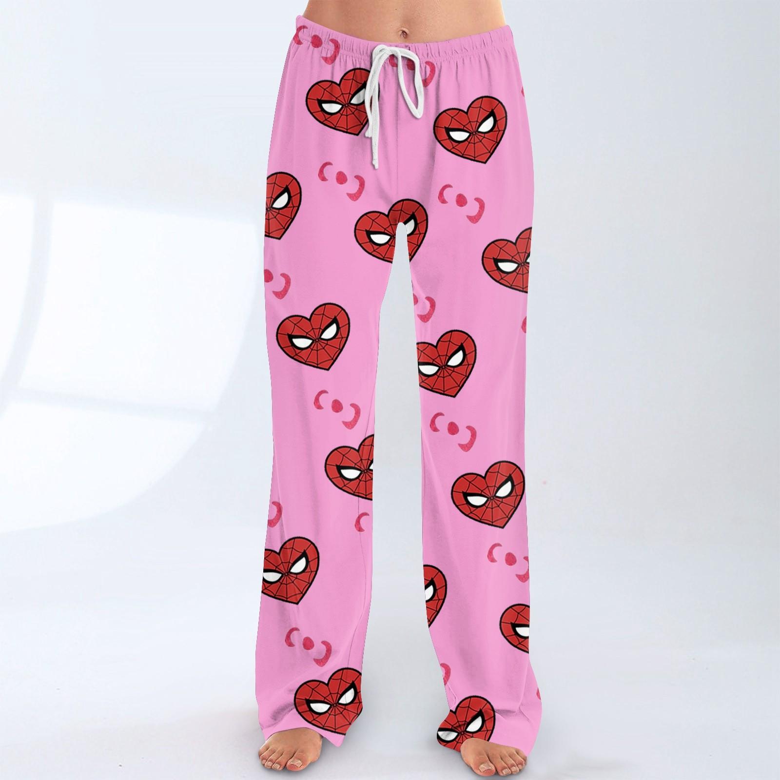 

Женские пижамные штаны, одежда для сна, повседневные брюки с эластичной резинкой на талии, удобные прямые свободные брюки для йоги S