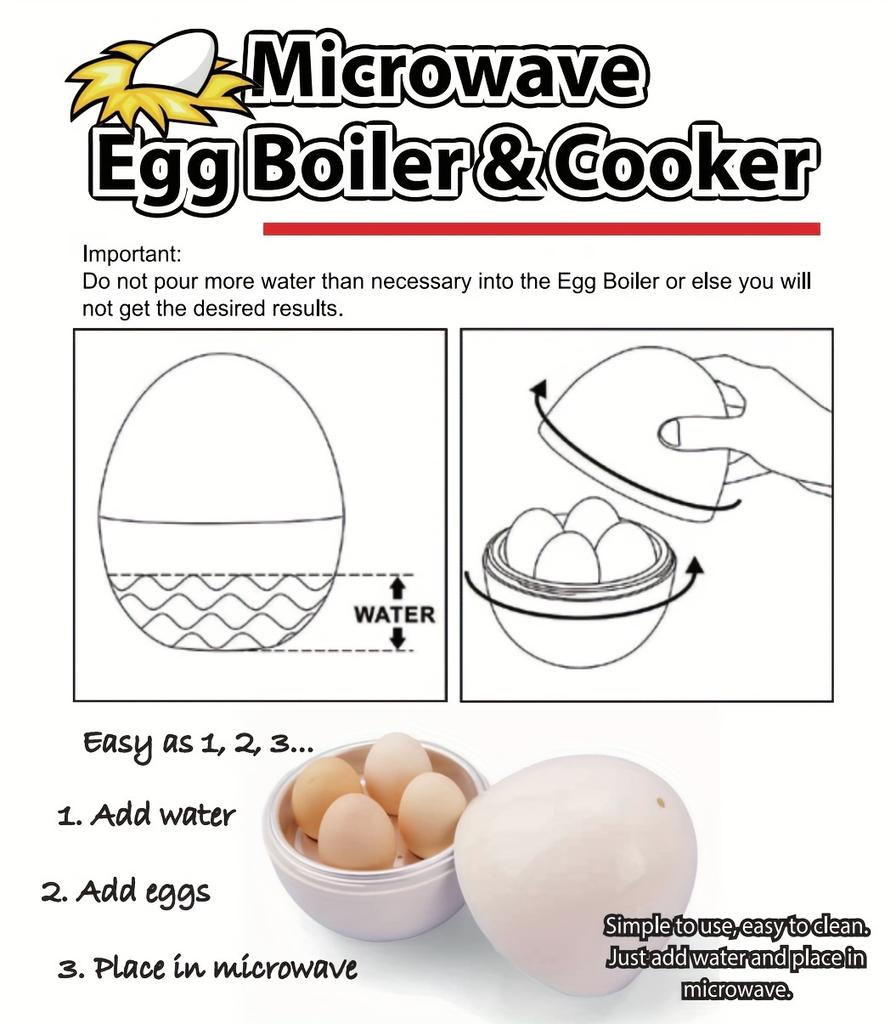 Microwave Egg Cooker, 4 Capacity, Boiled Egg Cooker, Egg Shape Compact Design Saving Time Hard Boiled Egg Cooker for Kitchen