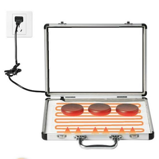 Bian Stone Heated Massage Set: 20-Piece Hot Stone Kit for Beauty Spa and Steaming Therapy