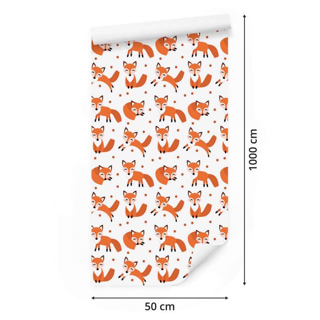 Wallpaper Cheerful Sleeping Foxes for Living Room and Bedroom 50x1000