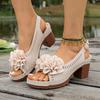 Women's High-heeled Shoes with Buckles, Beach Flip-flops Devotion