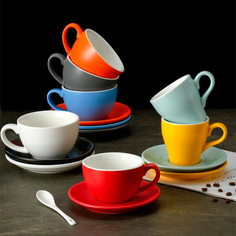 Juego de Taza y Platillo de Café de 300 ml Taza para Té con Leche Taza de Cerámica Tazas para Agua Taza de Café para Oficina Tazas para Té de la Tarde en Casa Tazas de Té Tazas de Leche