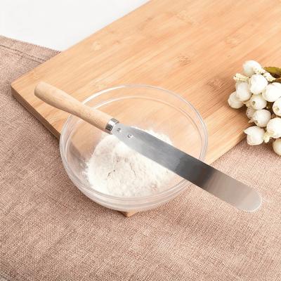 7 Inch Stainless Steel Cake Scraper Wooden Handle Cake Cream Spatula Kitchen Cooking Pastry Scraper Tool Baking Accessories