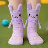 Bunny Socks with Magnetic Hands Holding Hands Cute Rabbits Socks Fun 3D Ears Bunny Socks