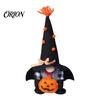 Durable Plush Gnome Halloween Decoration, Spooky Orange Black Boo Pumpkin Swedish Tomte Long-lasting Party Decor Figurine, Elf Dwarf Ornaments
