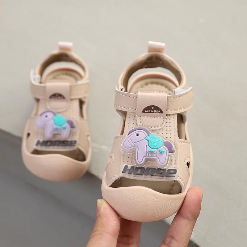 Baby Soft Sole Closed-Toe Sandals Toddlers Ages 1-3 Years Cartoon Design PU Upper PVC Footwear