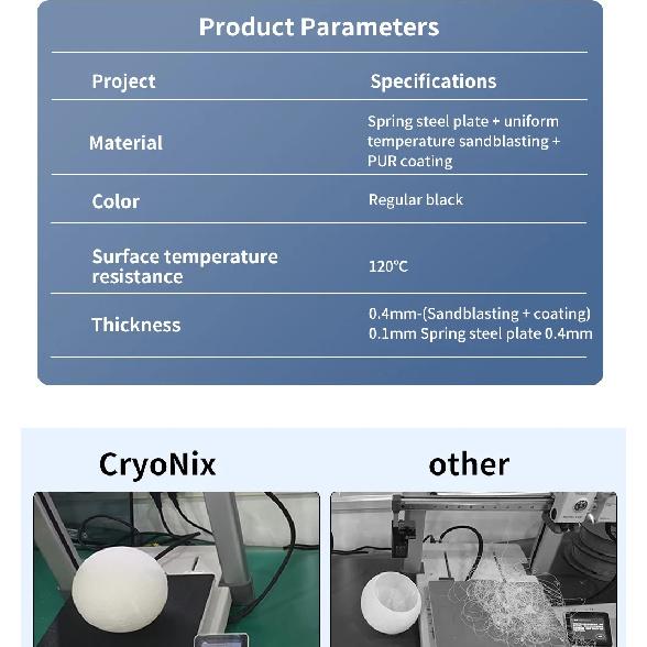 For Bambu Lab X1/P1/A1/H2D CryoNix 3D Printer Cold Plate Compatible Strong Adhesion High Low Temperatures For 3D Printer Parts
