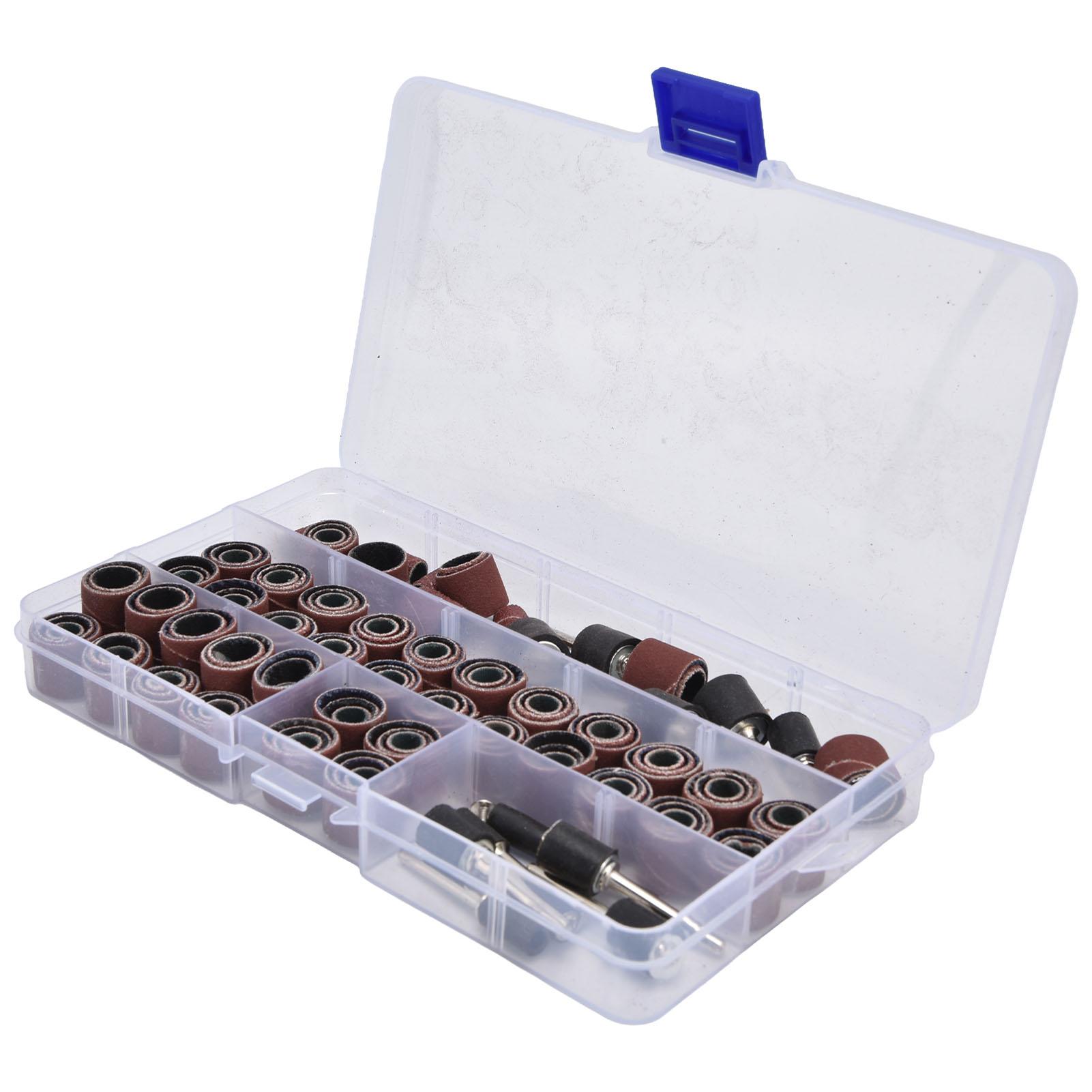 

Набор из 132 шлифовальных барабанов, 120 шлифовальных втулок, 12 держателей, аксессуары для вращающегося инструмента