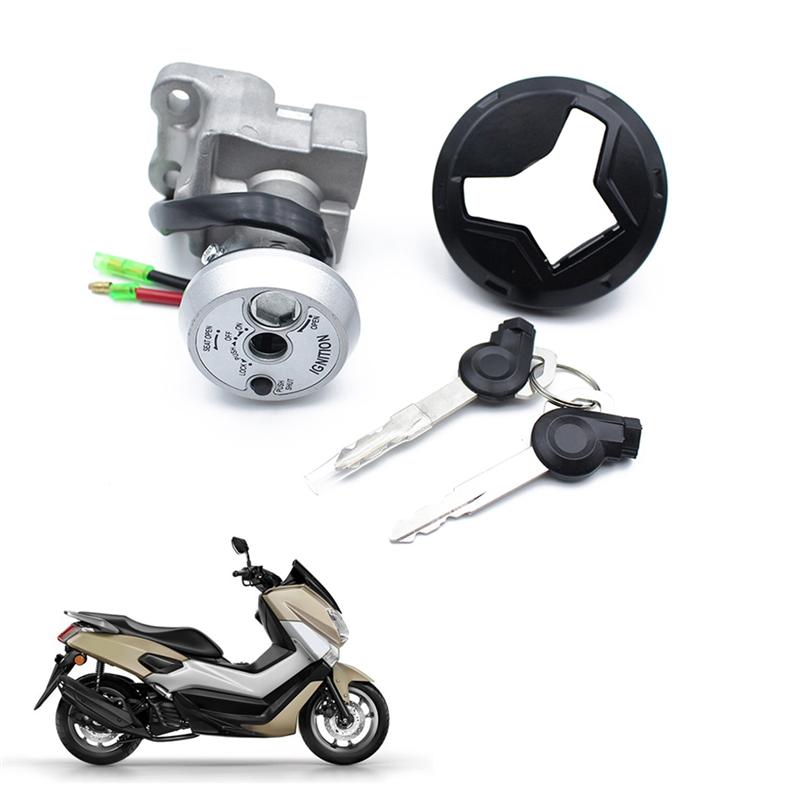 A03E-Motorcycle Ignition Switch Lock Fuel Petrol Tank Gas Cap Accessories For Yamaha NMAX 155 2015- Gas Cover With Key