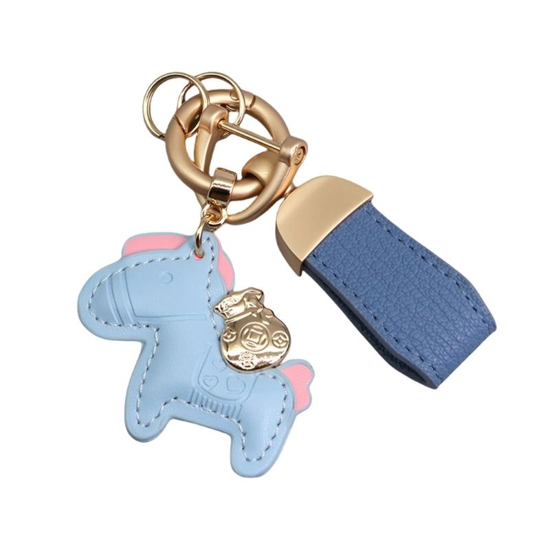 Fashionable Textured Key Pendant Horse Shape Multifuntional Accessory Everyday Use Key Jewelry Suitable for Keys Bags