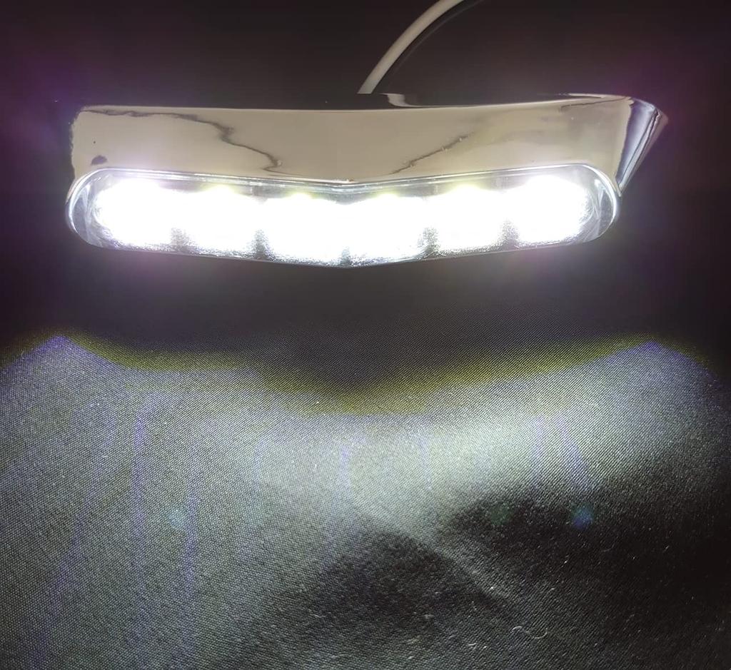 Marker Lamp, White LED -24V Truck Side Light Shoulder Light 6 Rows Luminous Plated