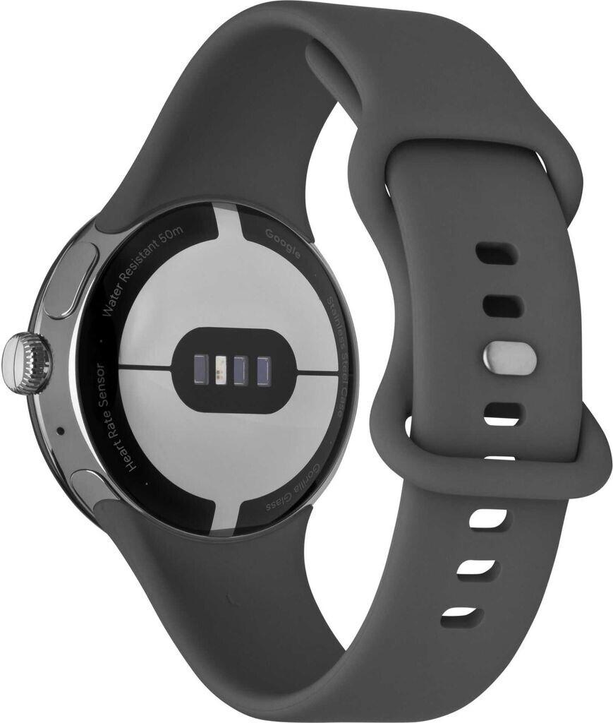 Google Pixel Watch Bluetooth Polished Silver Sportarmband Charcoal