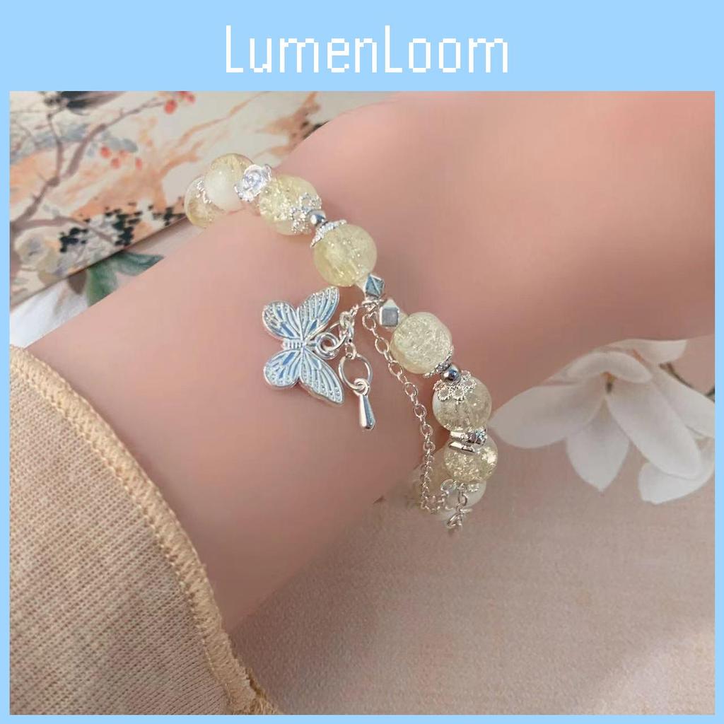 Elegant Alloy Plated Butterfly And Ginkgo Leaf Bracelet For Women Summer 2024
