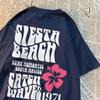 Siesta Beach Catch Waves 1971 Pánské Dámské Tričko Značková Kvalita Krátký Rukáv Oversize Hip Hopové Tričko Kulatý Výstřih Bavlna Volné Topy