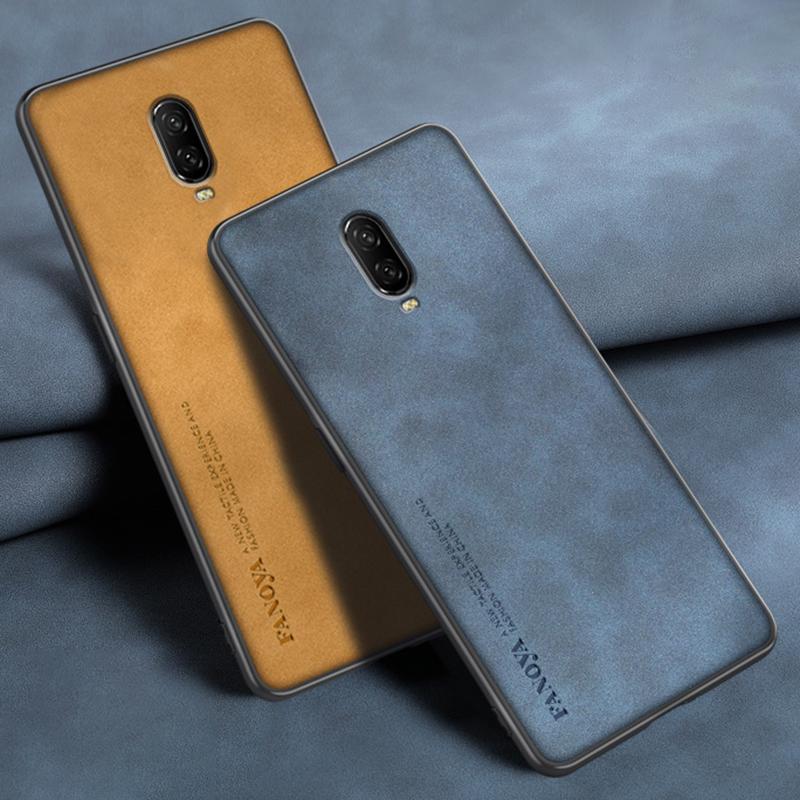 For OnePlus 6T Case Luxury PU Leather Phone Case For One Plus 6T OnePlus6T Back Cover Matte Silicone Shockproof Full Protection