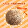 Flauschiger Ball Katzen Spielzeug Weicher Flauschiger Kaninchenfellball Waschbar Lustiger Katzen Jagdball Bunny-Kick Spielzeug für Indoor Katzen Bewegung Stimuliert Jagdinstinkt