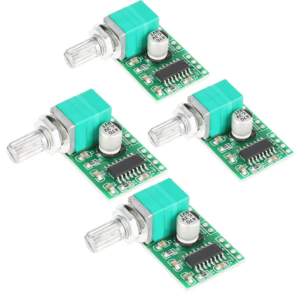 Digital Audio Amplifier Board PAM8403, 5V DC, 3W X 2 Output, Mini Size 3.5 X 3cm, 4 Pack