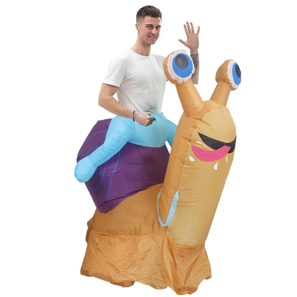 Funny Riding Snail Inflatable Costume, Adults