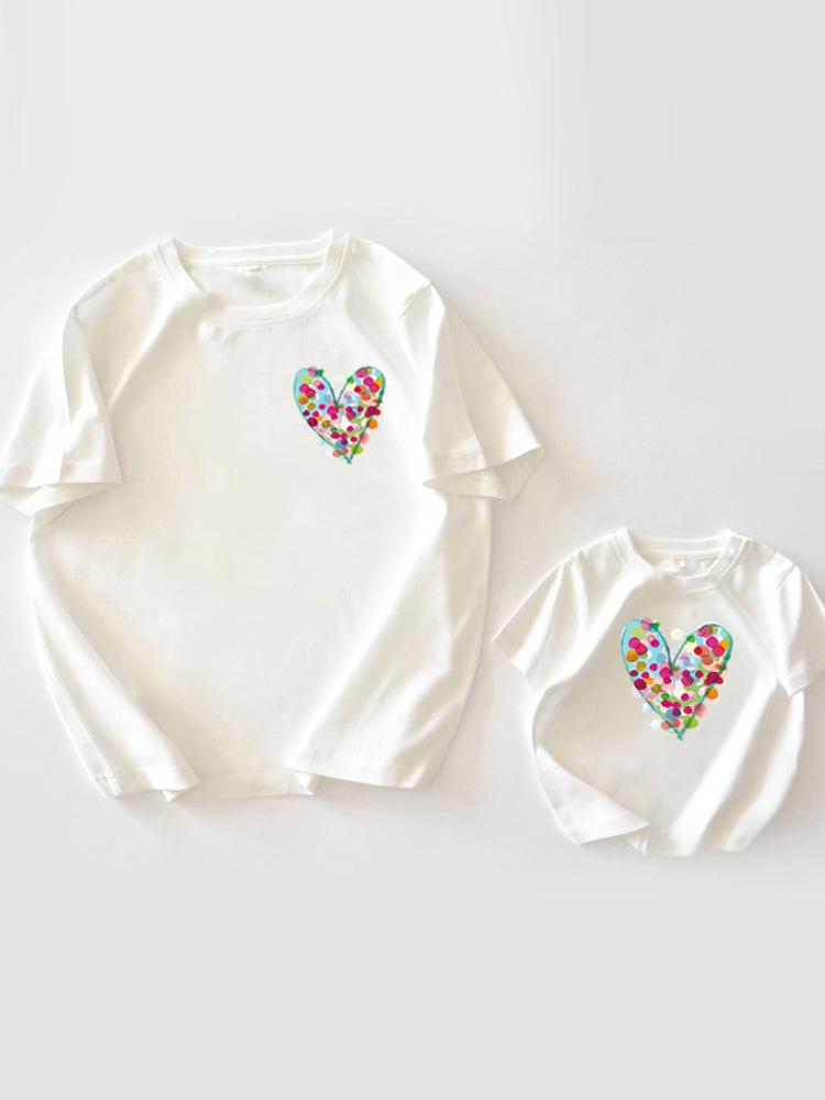 2024 New Summer Family Matching Pure Cotton Short-Sleeved T-Shirts for Families of 3 or 4