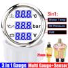 Blauer LED Digitaler 52mm Messgerät mit Alarm 0~120℃ Wassertemperaturanzeige+Öldruck+Spannung mit Öl-/Wassertemperatursensor