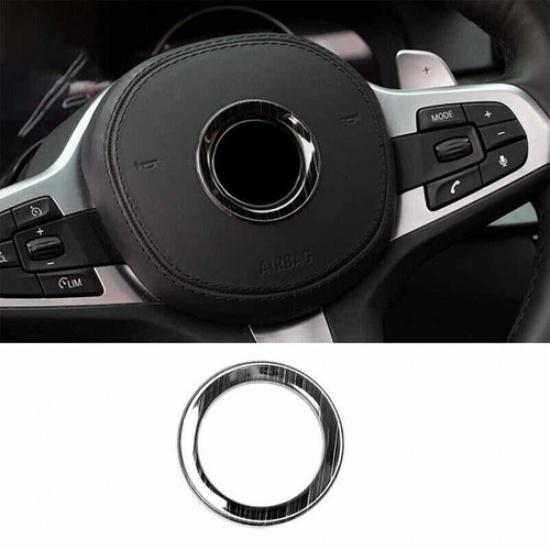 Black Titanium 18-22 For BMW 5 Series Ring Cover Panel Trim Steering Wheel Horn
