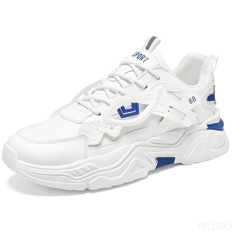 Fashion New Breathable Men's Sneakers Comfortable Platform White Shoes Trend Lace-up Vulcanized Shoes White Casual Sneakers Zapatillas