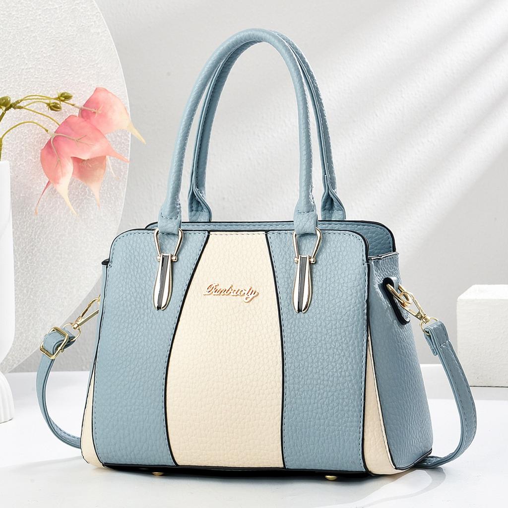 Stripe Color Matching Fashion Women Handbag Large Capacity Tote Bag Marble Texture Unique Design Hand Bag With Strap Crossbody