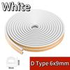5M/10M Self Adhesive D Type Doors and For Windows Foam Seal Strip Soundproofing Collision Avoidance Rubber Seal Collision Foam