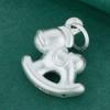 Sterling Silver S999 Rocking Horse Pendant Necklace and Bracelet Charm - Handmade DIY Silver Accessories