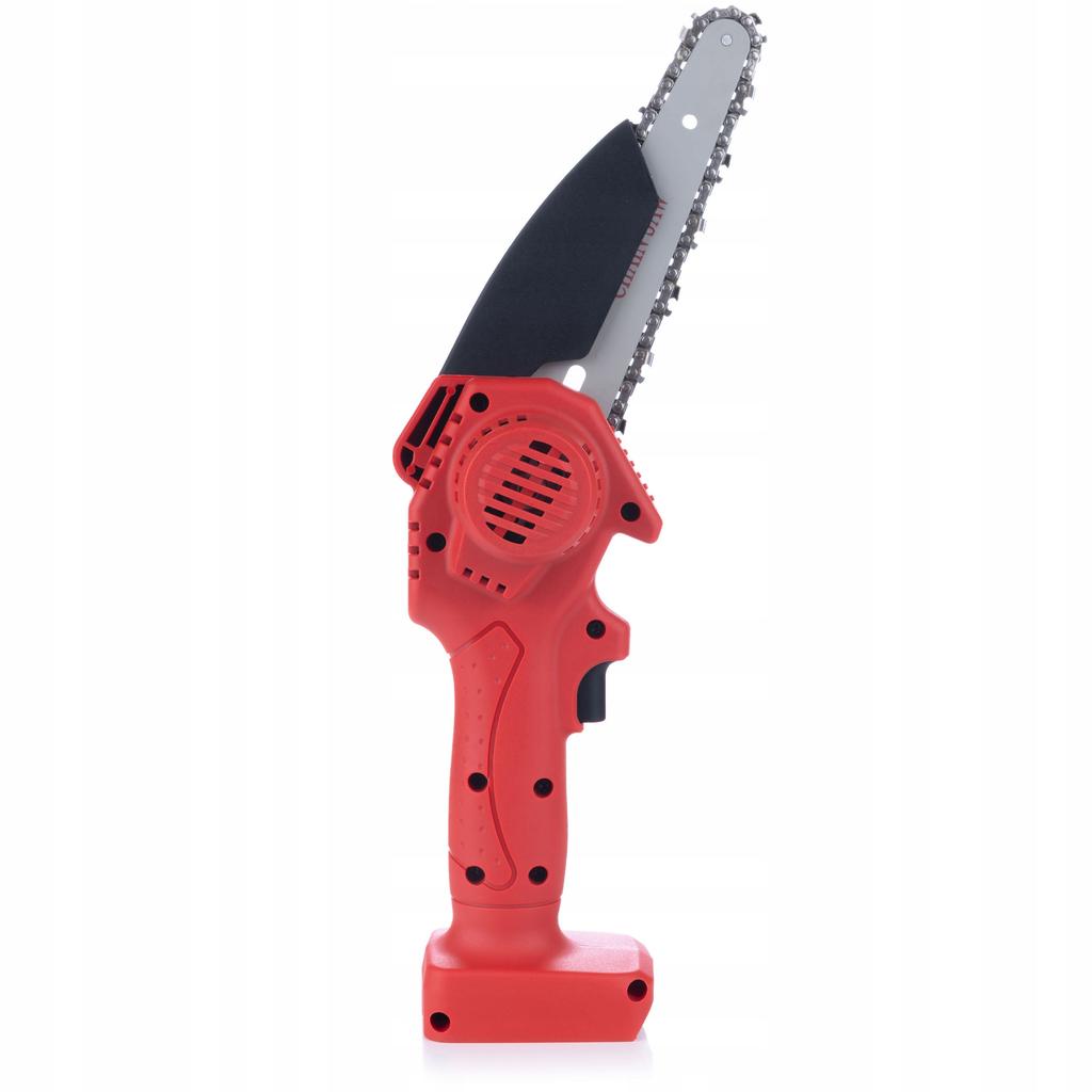 Rosfix Red Pirania Rp21V Cordless Electric Chainsaw With 6" Chain And Bar, Animal Series + 2.0 Ah Battery