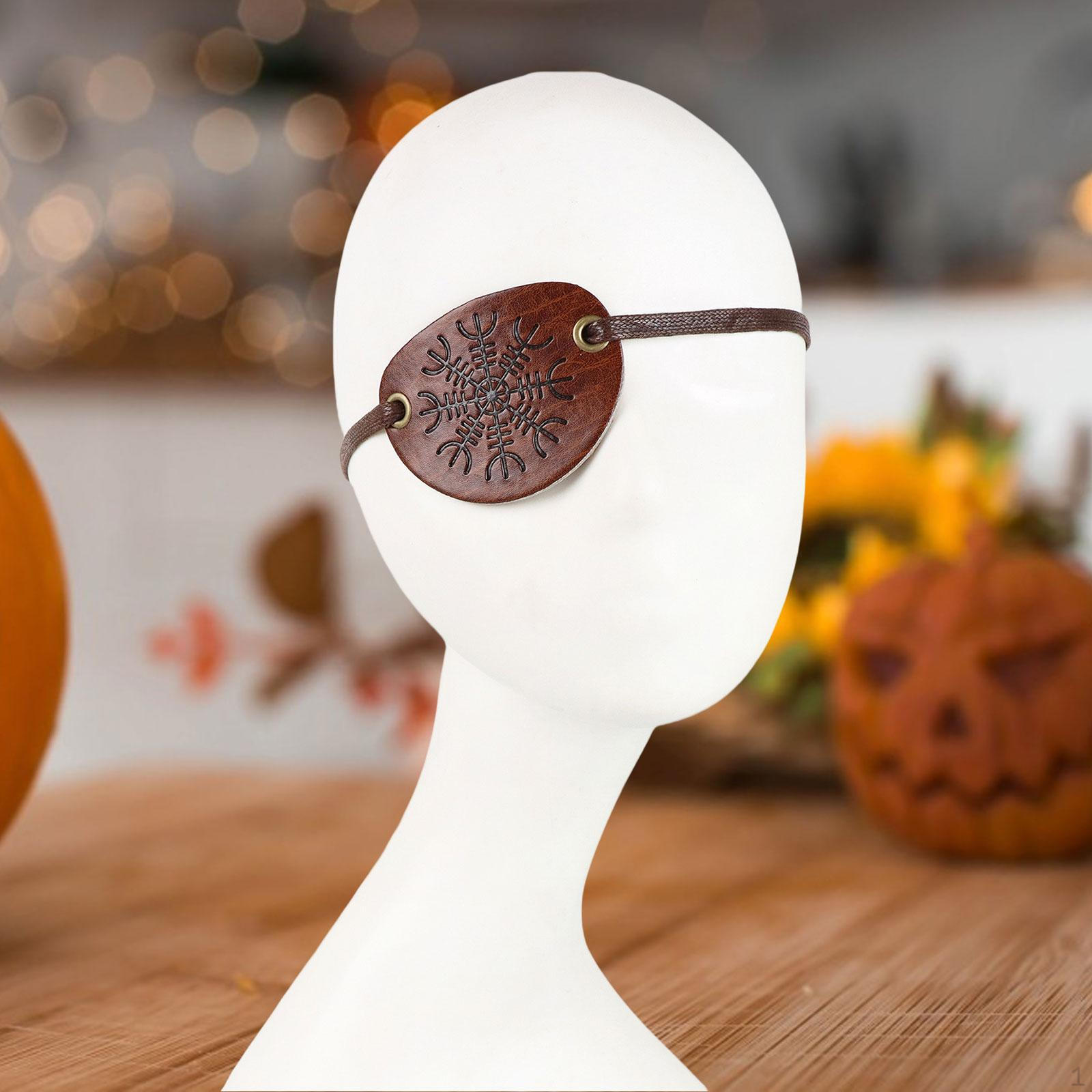 

Косплей глазная повязка регулируемая искусственная кожа для взрослых медицинская для Хэллоуина коричневый