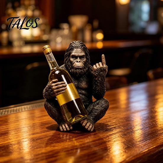 Talos Gorilla Weinflaschenhalter, Stabiler Einzelhalter, Langlebiger Harz-Affe für Küchentheke Bar