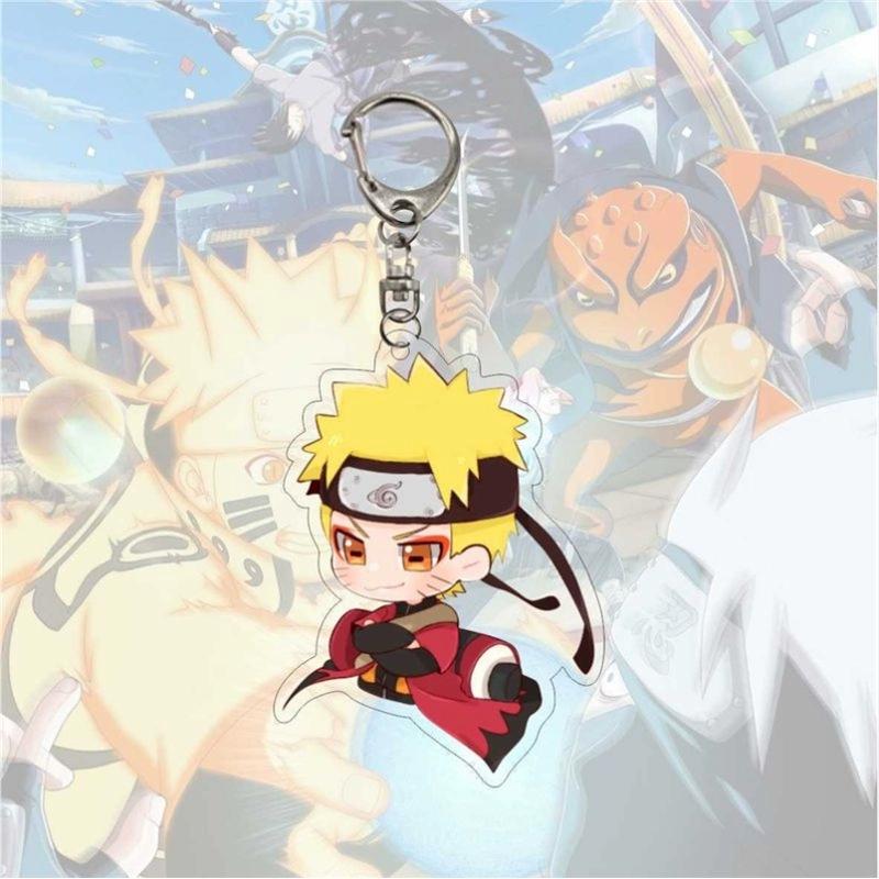 Anime Naruto Acrylic Keychain Accessaries Uzumaki Naruto Cartoon Keyring