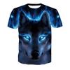 Unisex Vivid 3D Wolf Printed Short Sleeve T-shirt Round Neck Plus Size Tee Top