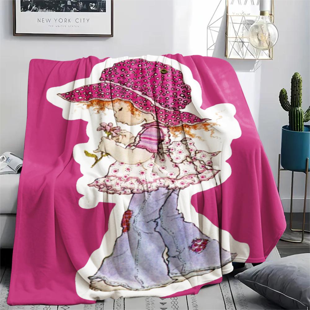 1PC Sarah Kay Print Flannel Blanket, High Quality Comfortable for All Seasons, Home Decor, Warmth and Comfort, Perfect for Christmas Gifts143